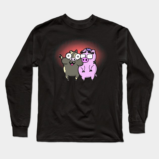 Cash Grab Pigs - Besties! Long Sleeve T-Shirt by calavara
